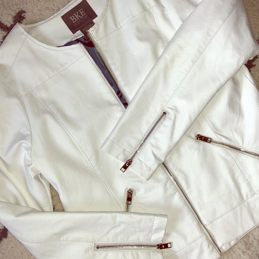 BKE Soft Leather Jacket with Sequins Back